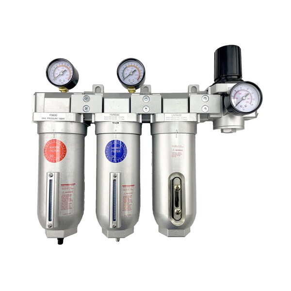 All Tool Depot 1" NPT SUPER DUTY 4 Stages Filter Regulator Coalescing Desiccant Dryer System (AUTO DRAIN) FFLMR968NA - main